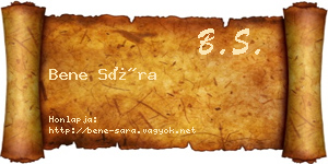 Bene Sára névjegykártya