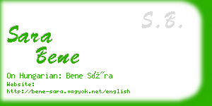 sara bene business card